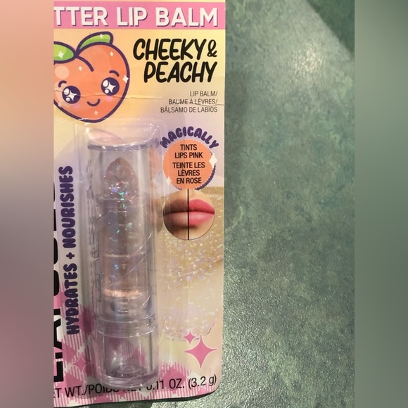 2pack peachy pie scented cheeky‎ & peachy glitter sparkle lip balm new - Picture 1 of 8